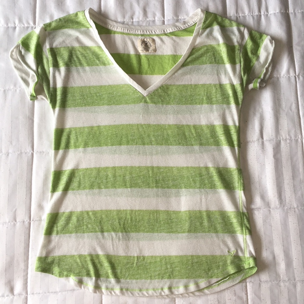 Striped American Eagle V-neck